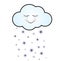 Cute Happy Cloud with Snowflakes, Print or Icon Vector Illustration