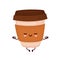 Cute happy coffee paper cup meditate