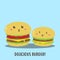 Cute happy delicious burgers vector design