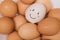 Cute happy eggs smile face