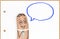 Cute Happy Finger Face Person with speech bubble