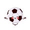 Cute happy Football ball meditate