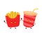Cute happy french fries and soda water