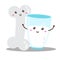 Cute happy fresh milk and bone mascot vector design