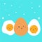 cute happy fried, boiled egg characters vector design