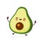 Cute happy funny avocado. Vector