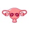 Cute happy funny  cool woman uterus organ
