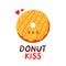 Cute happy funny donut. Vector cartoon