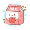 Cute happy funny flavored peach milk