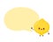 Cute happy funny lemon fruit with speech bubble
