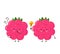 Cute happy funny raspberry with question mark