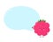 Cute happy funny raspberry with speech bubble