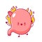 Cute happy funny stomach organ burn