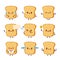 Cute happy funny toast set collection