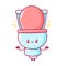 Cute happy funny toilet meditate. Vector flat