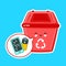 Cute happy garbage container for e-waste