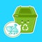 Cute happy garbage container for glass