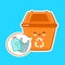 Cute happy garbage container for plastic