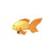 Cute and happy golden fish cartoon flat style icon on a white background