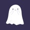 Cute happy Halloween ghost. Smiling cheerful lovely spook with friendly face expression, touched nice emotion. Sweet