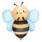 Cute happy honey bee watercolor clipart, Hand drawn baby animal insect illustration