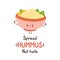 Cute happy hummus bowl card