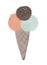 Cute happy ice cream. Scandinavian style childish sweet illustration isolated on white in