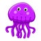 Cute happy jellyfish cartoon character Sea animal vector illustration Invertebrate animal sea fauna Medusa vector illustration