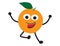 Cute Happy Jumping Orange Cartoon on White Background