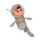 Cute Happy Kid Astronaut Character Space Suit Floating in Outer Space, Little Boy Dreaming of Becoming an Astronaut