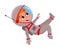 Cute Happy Kid Astronaut in Outer Space Suit Floating in Space, Little Boy Playing Astronauts, Space Tourist Character