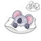 Cute Happy Koala Sleeping with Line Art Drawing