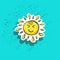 Cute happy little childish sun sticker fashion patch badge or print