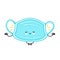 Cute happy medical face mask character meditate