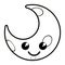 Cute happy moon weather icon