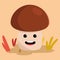 Cute happy mushroom autumn character Vector