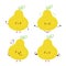 Cute happy pear fruit character set collection