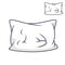 Cute Happy Pillow Sleeping with Line Art Drawing