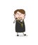 Cute Happy Priest Smiling Face Expression Vector