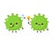 Cute happy probiotic bacteria with question mark