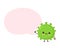 Cute happy probiotic bacteria with speech bubble