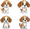 cute happy puppies vector illustration collection