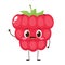 Cute happy red raspberry character