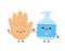 Cute happy smiling antiseptic bottle