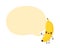 Cute happy smiling banana fruit with speech bubble