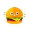 Cute happy smiling burger character