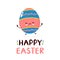 Cute happy smiling easter egg character. Happy Easter card.Vector flat cartoon illustration icon design. Isolated on white