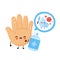 Cute happy smiling hand disinfect antiseptic