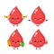 Cute happy smiling healthy blood drop