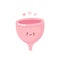 Cute happy smiling menstrual cup.
